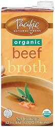 Pacific Natural Foods Organic Beef Broth, 32-Ounce Containers (Pack of 12)