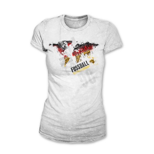 Deutschland Fanshirt 2014 Fanartikel WM Fanshirt T-Shirt Damen Shirt Fußball vereint Nationen 60211 (L)