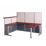 Bush Furniture WC36491 - 03/WC36496 - 03K Office in an Hour U-Shaped Workstation with Reception Shel