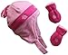 N'Ice Caps Girls Snow Embroidered Sherpa Lined Micro Fleece Hat and Mitten Set