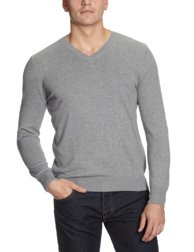 MUSTANG Jeans Herren Pullover Regular Fit 6064-1104-160, Gr. 48 (S), Grau (dark medium gre Preisvergleich