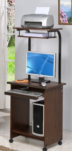 Espresso Finish Computer Desk with Wheels