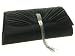 Sac à main Pochette en Satin Sac de Soirée Strass Noir, TA242