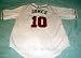 Chipper Jones Signed Atlanta Braves White Jersey W/PROOF Picture of Chipper Signing