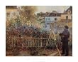 Monet Painting in His Garden at Argenteuil, 1873 Art Poster Print by Pierre-Auguste Renoir, 28x22