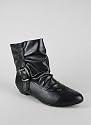 Leatherette Buckled Ankle Boot