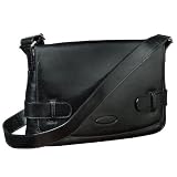 Maxwell Scott - Cartable pour femme en cuir noir de luxe (Messenger)