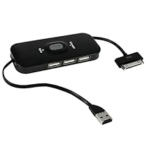 USB 2.0 Hub and Apple Sync/Charge Cable in One - 3 USB Hub with Cable for iPod, iPhone 3GS, iPhone 4, iPad, iPad 2 - Also Allows You to Charge Your iPad Through Your Laptop Computer