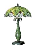 Dale Tiffany TT101007 Robey Table Lamp, Antique Bronze and Art Glass Shade