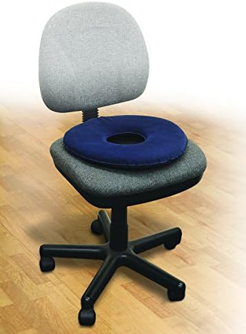 13 1/2" AUTO-INFLATING DONUT SEAT CUSHION - BLUE FLOCKED