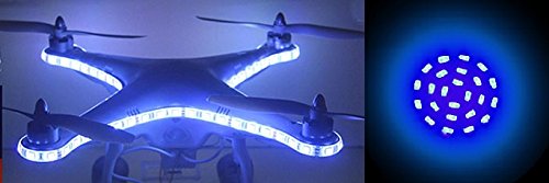 DJI Phantom 3 Pro (Professional) and Advanced LED Head Light + LED Decoration Night Flight Light Strip (Blue) Koozam Products (ONLY FOR PHANTOM 3 SERIES)
