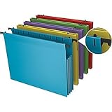 Staples Poly Expanding Hanging File Jackets, Letter, Assorted, 5/Pack
