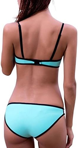 Sbuddy Womens Color Block Neoprene Bikini Set Swimwear Swimsuit