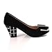 Brand New Fashion Bow Womens Pump Thick Mid Heels Shoes