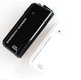 Portable AA Battery Powered Emergency Charger with Flashlight - Black - For Anything Powered Via USB