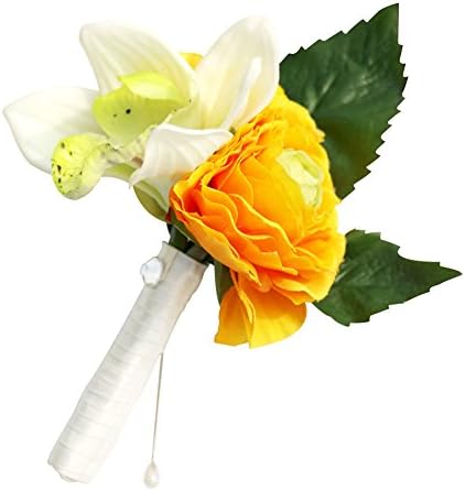 Tea Rose Wedding Boutonniere Groom Bestman Camellia Buttonhole Flowers Corsage Handcrafted