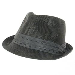 PP WATERPROOF SATIN BAND STINGY FEDORA CRUSHABLE HAT * BLACK LARGE / EXTRA LARGE