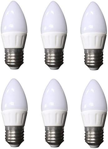 Grimaldi Lighting LED Bulb, 6 Pack, 3 Watts, 260 Lumens, Candle Style Bulb, Warm White, Dimmable, 25W Equivalent