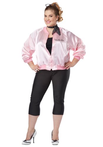 The Pink Satin Ladies Jacket Plus Size (3X)