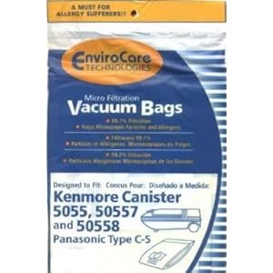 9 Kenmore 50558 5055 50557 Mircrofiltration Canister Vacuum Bags