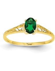 14k Yellow gold May Birthstone Ring