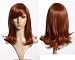 Cosplayland C841 45cm Mittellange Sanft Welle Rot Braun Alltag Perücke