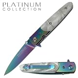 white pearl style stiletto fast Spring Assisted Knife yc438p