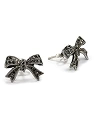 Colette Steckel "Atame" 18k Gold Black Mini Bow Stud Earrings