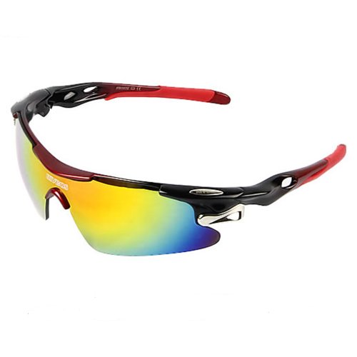 RIVBOS 802 Polarized Sports Sunglasses with 5 Set Interchangeable Lenses for Cycling