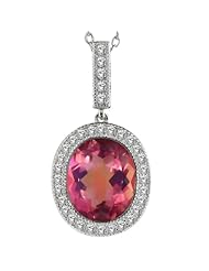 3.71 Ct Oval 11X9mm Pink Mystic Topaz 925 Sterling Silver Pendant With 18" Chain
