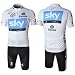 Sky Tour de France white collar jersey - Best New Artist / Sky team short sleeve jersey suit