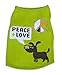 Waghearted 'Peace and Love' Dog Tee, Green Combo, Small