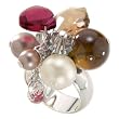 Expressive Ring, burgundy/silver-plated, M