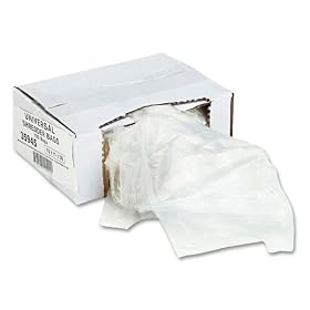 UNIVERSAL OFFICE PRODUCTS Recycled/Recyclable 3-Ply Shredder Bags, 15w x 11d x 30h, 100 Bags/Carton, Clear
