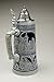 Beer Stein by King - Old Heritage CoA and Landmarks Relief Stone Grey German Beer Stein .75l Limited