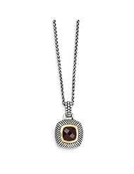 Sterling Silver Gold-plated 2.52 Garnet 18in Vintage Style Necklace 2.52ct