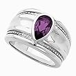 14K White Gold Amethyst Ring