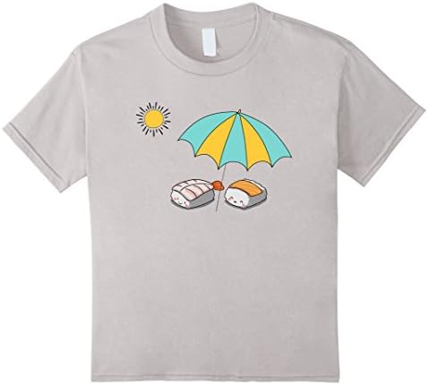 Kids Funny Tees This is Row I Roll Love Sushi Shirt 6 Silver