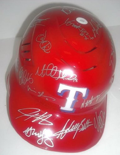 Texas Rangers 2011 Team Autographed Hand Signed Batting Helmet