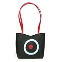 Recycled Plastic Bags Black Handbag-Bullseye Pattern "This Bag is Garbage Handbag [Bullseye...