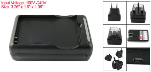 Black USB Port Wall Charger with 3 Pieces Plugs for Lenovo Le Phone
