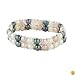 White, Pink & Black Freshwater Cultured Pearl 6.5-7mm Two-Row Stretch Bracelet w/ Sterling Silver Beads