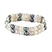 White, Pink & Black Freshwater Cultured Pearl 6.5-7mm Two-Row Stretch Bracelet w/ Sterling Silver Beads