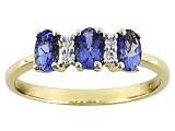 14KT .60CTW TANZANITE AND DIAMOND ACCENT RING