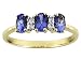 14KT .60CTW TANZANITE AND DIAMOND ACCENT RING