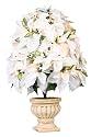 GKI Bethlehem Lighting White Velvet Poinsettia 36-Inch Cone ChristmasTree with 50 Clear Mini