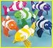3 large Inflatable striped fish -18 -great inflate luau party decor /pool toy