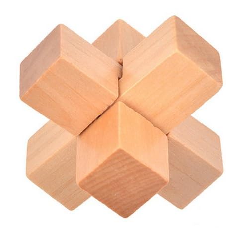 HSE Children's Unlock Wooden Toys Creative Toy Novelty Jigsaw Puzzle Three-Dimensional Jigsaw Puzzle Enlightenment Over 3 Years Old Baby Preschool Educational Toy Building Blocks Also As a Christmas and Birthday Gift - Hero Lock