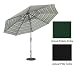 Outdoor Living : 11' Deluxe Crank Tilt Patio Market Umbrella - Black: Black Forest Green