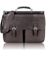 Solo Premium Leather 16" Laptop Briefcase, Espresso, D535-3